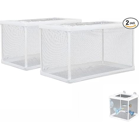 Boîte de Frai, Filet Isolant pour Aquariums, Incubateur de Poissons d'aquarium, Convient pour Les Aquariums, Isoler Les Semis et Soutenir l'incubation et la Reproduction (Blanc) (1/5)