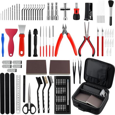 Kit Outils Impression 3D – Outils Post-Traitement et Maintenance Imprimante 3D avec Mini Perceuse, Tournevis Précision, Spatules, Limes, Coupe Filament et Tapis de Coupe (1/5)