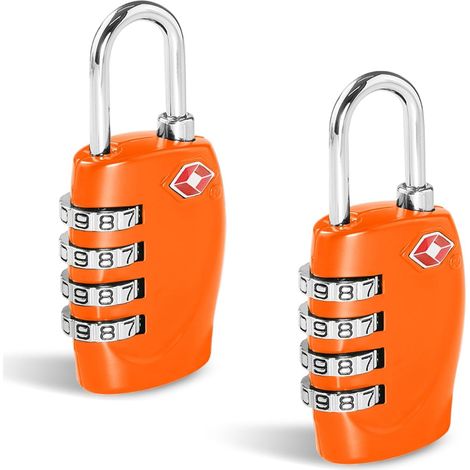 Cadenas de valise - Lot de 2 cadenas de voyage à combinaison de sécurité à 4 chiffres pour valises et sacs - Noir (lot de 2) (1/5)