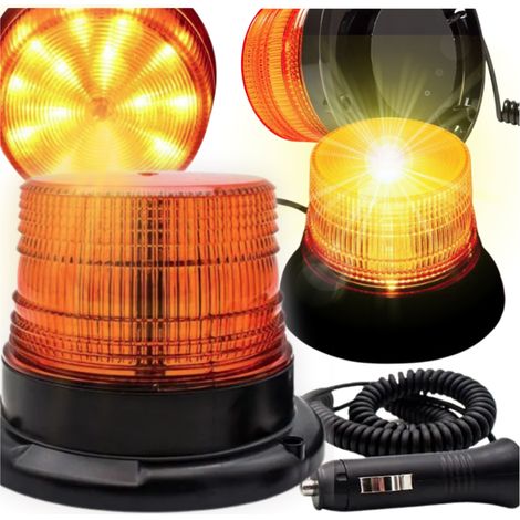 Luz de advertencia, baliza, luz naranja intermitente, imán, luz potente (1/5)