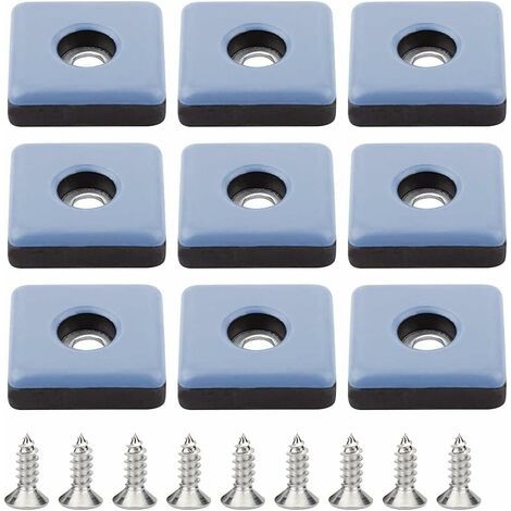 royaluxe- Norcks 24 Pieces Patins Meubles Téflon 25MM Pied De Chaise Avec Vis Patins En Téflon Ptfe Tampon Chaise Patin Glisseur Pied De Chaise À Visser Carrés Pour Bureau Chaise Sol En Bois Carrelage
