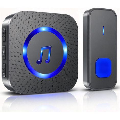 Sonnette Sans Fil IP55 Étanche – Portée 400 m – Sonnette de Porte Longue Portée avec 1 Récepteur – Pour Maison et Portail