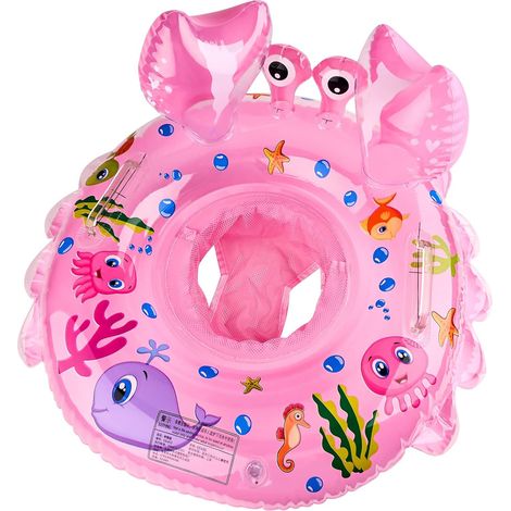 Baby-Schwimmring, aufblasbarer Baby-Schwimmring mit Sicherheitssitz für Kleinkinder/Kleinkinder von 6–48 Monaten, Schwimmring in Kindergröße (Rosa) (1/5)