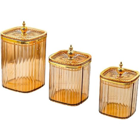 Lot de 3 bols à apéritifs hermétiques, boîtes de conservation pour aliments, boîte à manger, perles transparentes. (1/4)