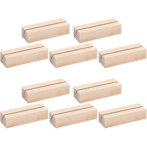 Lot de 10 porte-cartes en bois pour numéros de table/affiches Porte-cartes en bois pour étiquettes nominatives (1/5)