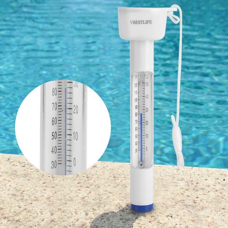 Thermomètre flottant pour piscine et spa, affichage large °C/°F, plastique incassable avec cordon, lecture précise température eau extérieur intérieur (1/5)