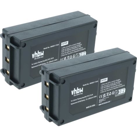vhbw 2x Batterie remplacement pour Cattron Theimeg BT92300075, BT923-00044 pour opérateur télécommande industrielle (2000mAh, 12V, NiMH)