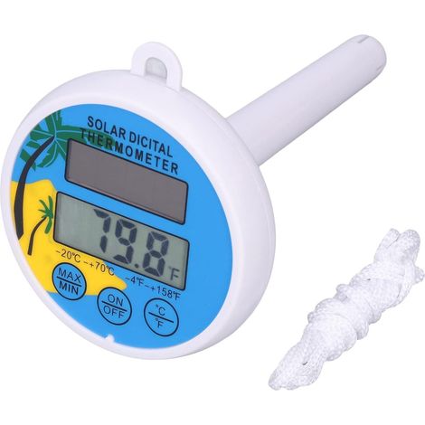 Thermomètre de Piscine Flottant à Énergie Solaire avec Ficelle, Affichage LCD Numérique, Lectures Précises et Faciles pour la Température de l'Eau pour Piscines, Étangs, Spas et Aquariums (1/5)
