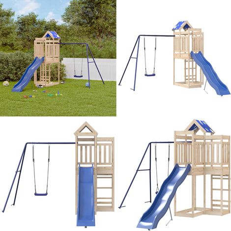 Spielturm Massivholz Kiefer - Holzspielplatz - Kindermöbel - Spielturm - Klettermöglichkeiten - Freiluftsspiel - Home & Living