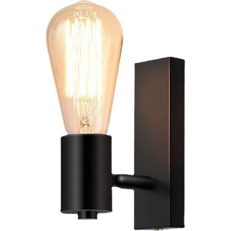 Applique murale,luminaire vintage, spot mural design rétro, orientable & pivotant, douille E27, 60 Watt max, ampoule non fournie, éclairage intérieur salon, salle à manger, couloir, Noir (1/5)