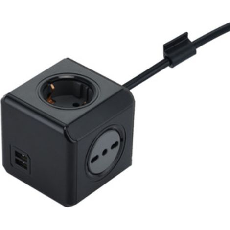 MULTIPRESA CUBO DUAL 2 SCHUKO + 2BIP + 2USB 2.1A