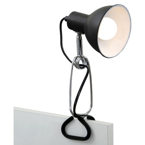 Klemmleuchte schwenkbar Kabelschalter Schwenkbar E14 8 W schwarz Metall Briloner
