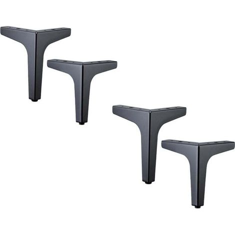 Set di 4 gambe per divano in metallo da 10 cm, gambe per tavolino in metallo con capacità di carico fino a 800 kg, gambe per mobili nere, supporto per tavolo/divano in ferro battuto, gamba per support (1/4)