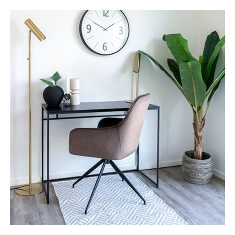 Fauteuil pivotant 57x56x89 cm en tissu velours marron - NYLA