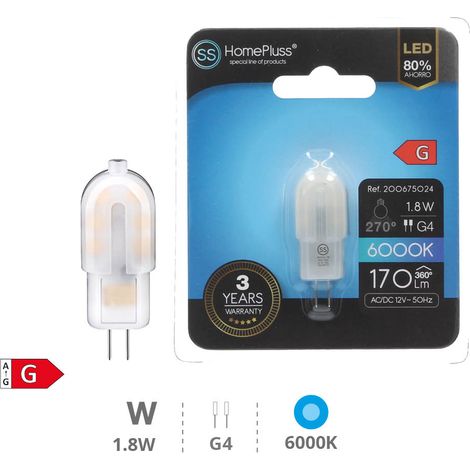 LED G4 - 12V - 1,8W - BLANC FROID 6000K