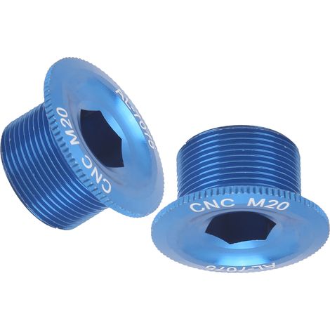 2 Stück Mountainbike-Kurbelarm-Befestigungsschrauben, Kurbelsatzschraubenkappen aus Aluminiumlegierung, M20, blau (1/5)