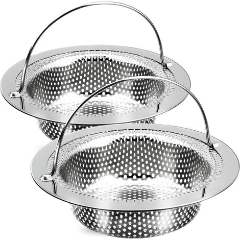 Filtre de vidange d'évier de cuisine (lot de 2) avec poignée, diamètre extérieur de 4,5 pouces (environ 11,4 cm) (1/4)