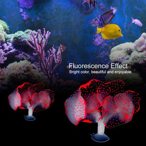 Décoration Aquarium Corail Orange en Silicone Réaliste Accessoire Spécial pour Aquariums (1/5)