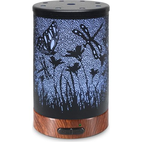 ZOLGINAH Diffuseurs d'Huiles Essentielles Electrique ferreuse 100ml,Silencieux Humidificateur,Minuterie et Arrêt Automatique sans eau, pour La Maison Spa Yoga Massage (Fleur) (1/5)