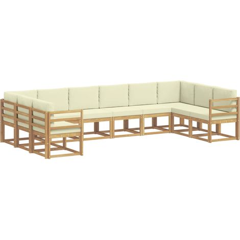 Outdoor Sofa Set with Cushion 10 pcs White and Cream vidaXL (1/5)