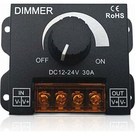 Dimmerschalter, 12V-24V 30A Ein/Aus-Schalter zur Helligkeitsregelung von LED-Streifen