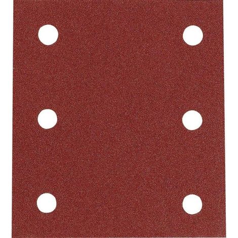 Papier de verre pour bois/métal, 115 x 101 mm, format rectangulaire (10 feuilles, grain 80)