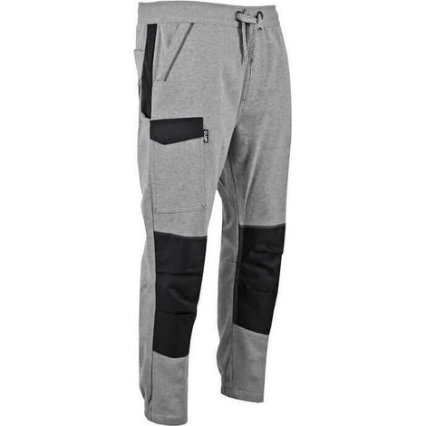 LMA â Pantalon jogging molleton taille L â Gris chinĂ©/noir â Ălastique avec poches genouillĂšres internes â Renforts en Oxford 900D impermĂ©able