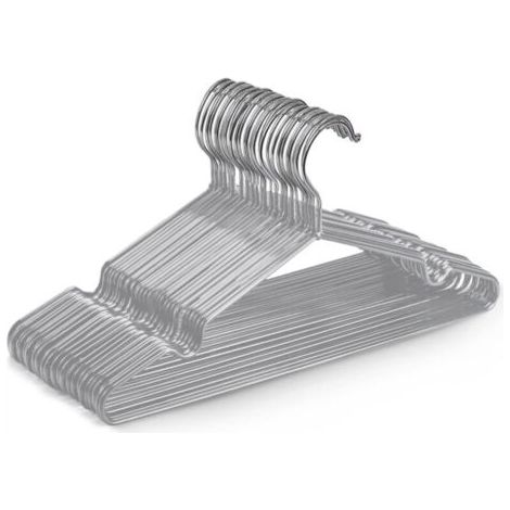 Lot de 20 cintres en métal recouvert de caoutchouc gris de haute qualité, 40,5 x 19,5 x 0,41 cm, gain de place pour les armoires (1/5)
