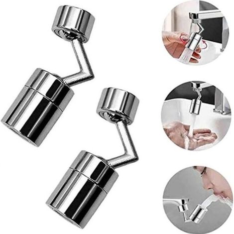 Set of 2 720° Rotating Water Saver Universal Faucet Filter Anti-Splash Double Seal 4-Layer Net (1/4)