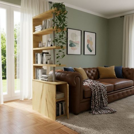 Comodino libreria salvaspazio con design moderno - Narciso - Quercia (1/5)