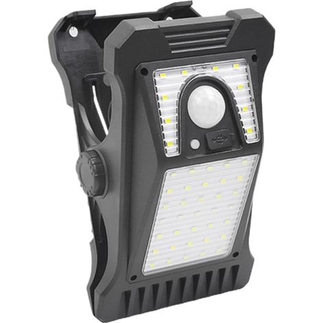 Lampes solaires à clipser, lampes de cour d'extérieur, lampes solaires d'extérieur, lampes solaires de clôture, lampes de chargement USB, lampes murales de patio, 3 modes d'éclairage, lampes solaires (1/5)