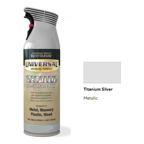 Rust-Oleum Universal All Surface Spray Paint - Metallic - Titanium Silver - 400ml