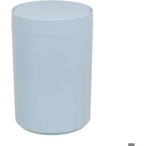 Poubelle ronde 5L de Salle de Bain à Couvercle Basculant,coloris Bleu-Longueur 18 x Profondeur 18 x Hauteur 27cm (1/5)