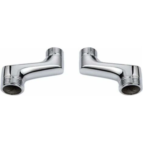 Eck-Duscharmatur, Messing-Winkelreduzierstück, verstellbarer Schwenkarm, Eck-Wandarmatur, 1/2"- bis 3/4"-Versatzarmatur, Chrom