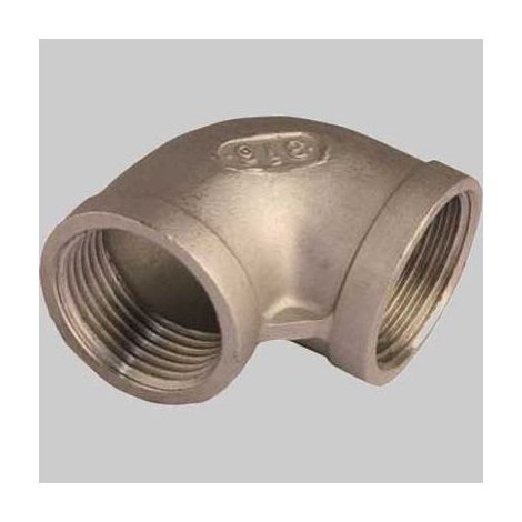 Raccordo Gomito 90 ° Filettato F Acciaio INOX 1/2 Made in Italy