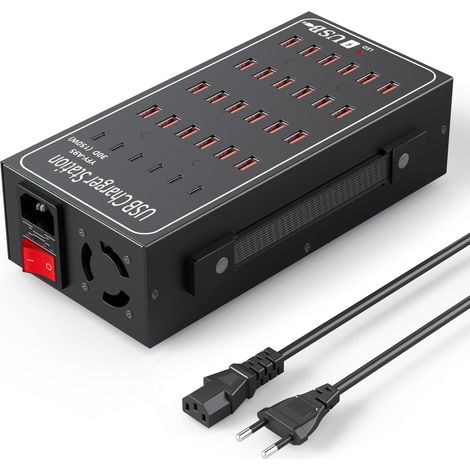Chargeur USB, Station de Charge USB de bureau 30 Ports, Chargeur intelligent USBA multi-fonctions 150W, Hub de Charge USBA 30 en 1, convient pour 15/Google Pixel/Tablettes (1/5)