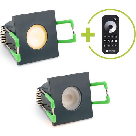 Einbaustrahler Mini Livorno eckig 3W 2700K IP65 - Farbe: anthrazit RAL 7016 - Anzahl: 2x (1/5)