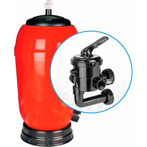 Filtro laterale Rapidpool per depuratore piscina, Ø 400mm + USCITA 1 1/2''', colore rosso