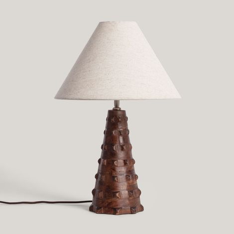 LED Tischlampe aus Holz Samesh ILUZZIA Beige