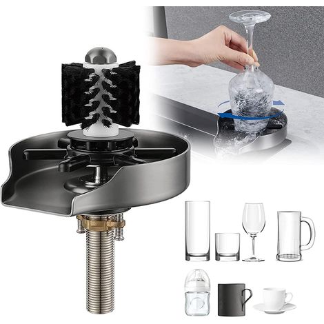 Rinçage de verre pour évier de cuisine, lave-tasse automatique, robinet en acier inoxydable, rinçage de verre (1/5)