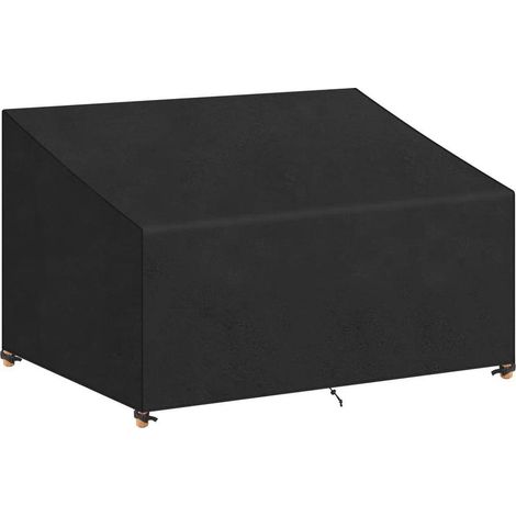 Housse Banc de Jardin 3 Places 160x99x61/89cm Imperméable, Housse Canape de jardin Exterieur, housse salon jardin Tissu Oxford, Coupe-Vent, Anti-UV, avec Boucle, Noir (1/5)