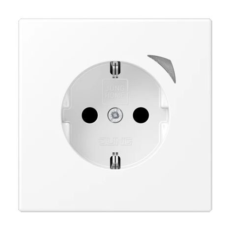 JUNG HOME Enchufe SCHUKO®, 16 A 250 V , con indicador de función, SAFETY+, serie LS, blanco nieve mate BT LS 1521 S WWM