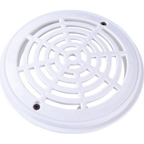 Grille de drainage de piscine à fond rond - 18 x 20,3 cm - Blanc (1/4)