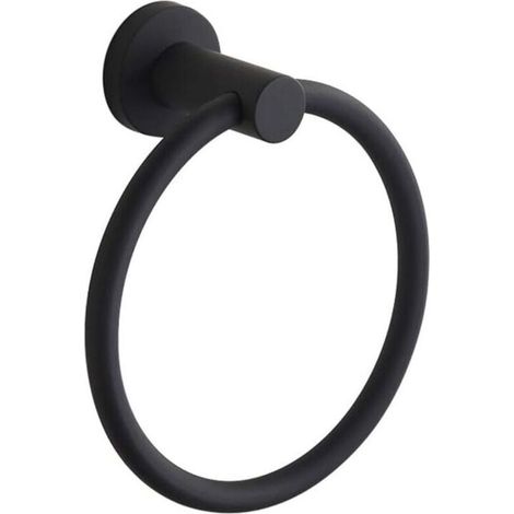 Anneau porte-serviette mural en acier inoxydable 304 pour salle de bain Noir (1/5)