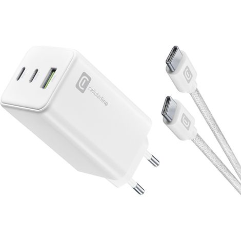 Cellularline ACHKITGAN100WTABW Ladegerät für Mobilgeräte Universal Weiß AC Schnellladung Drinnen