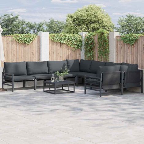 Garden Sofa Set with Cushion 8 pcs Anthracite Steel vidaXL (1/5)