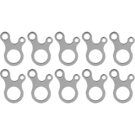 10 hebillas de nudo de liberación rápida, 3 agujeros, aleación de aluminio, para tiendas de campaña y hamacas, camping. (1/5)
