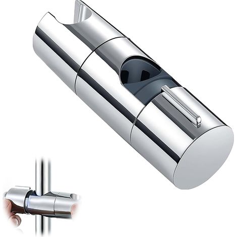 Support de Douche, Support de Pommeau de Douche Réglable pour Barre Coulissante de 19 à 25 mm, Support de Douchette Sans Perçage, Rotatif à 360° pour Barre de Douche, Installation Facile et Durable (1/5)