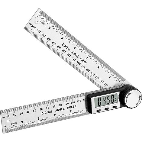 Règle D\'Angle Numérique Rapporteur d\'Angle Numérique 2 en 1 avec HOLD/Rev Inversion Zéro 200mm Mesure Angle en Acier Inoxydable avec Affichage LCD Mm/Inch pour le Travail du Bois Construction (1/5)