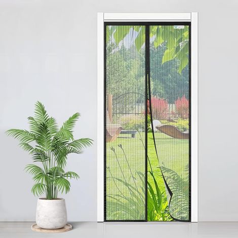 1 Moustiquaire Porte Fenêtre, 140x210cm, Sans Perçage, Aimant, Polyester, Balcon Chambre Cave
